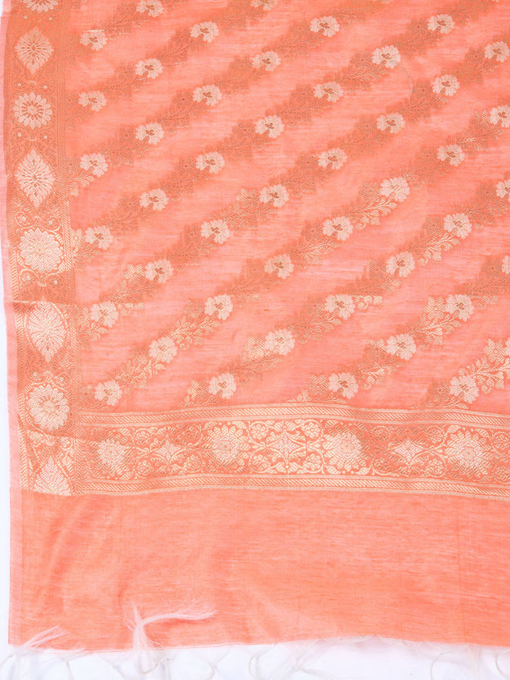 Woven Chanderi Unstitched Suit With Dupatta