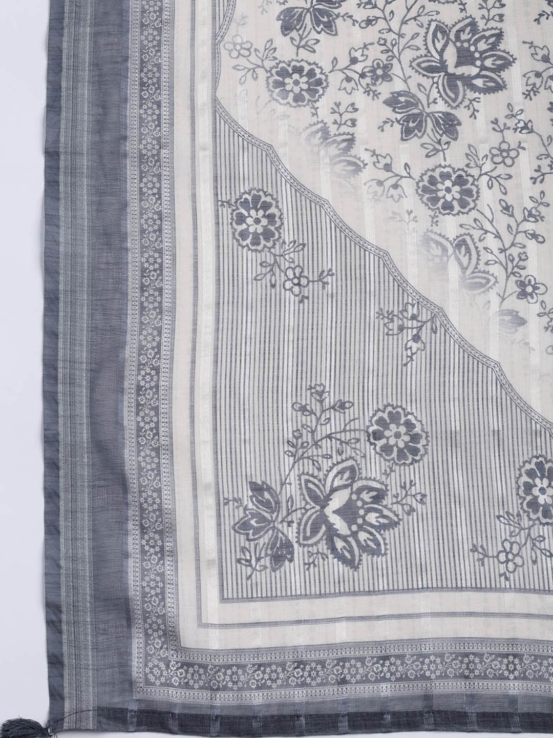 Printed Linen Unstitched Suit Piece With Dupatta