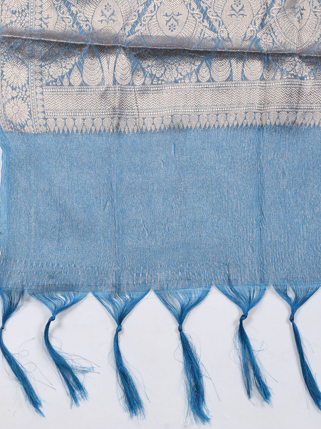 Neck Embroidered Tissue Unstitched Suit Piece With Dupatta