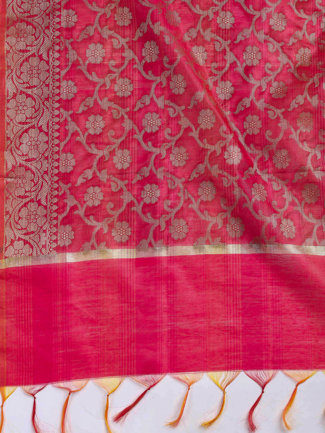 Woven Chanderi Unstitched Suit With Dupatta