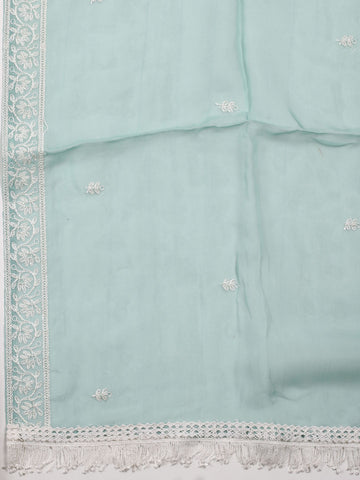 Neck Embroidery Linen Unstitched Suit With Dupatta