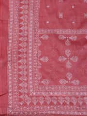 Neck Work Cotton Blend Unstitched Suit With Dupatta