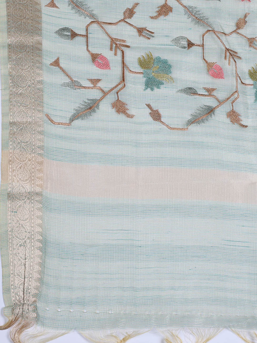Woven Tissue Unstitched Suit With Dupatta