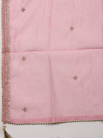 Neck Embroidered Muslin Unstitched Suit With Dupatta