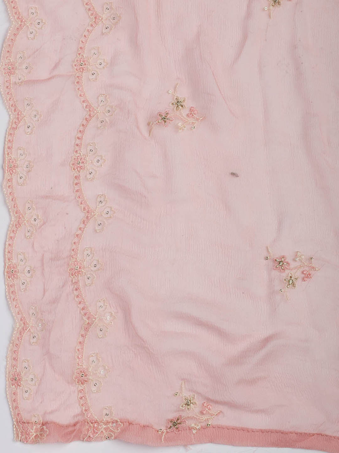 Embroidered Chanderi Unstitched Suit Piece With Dupatta