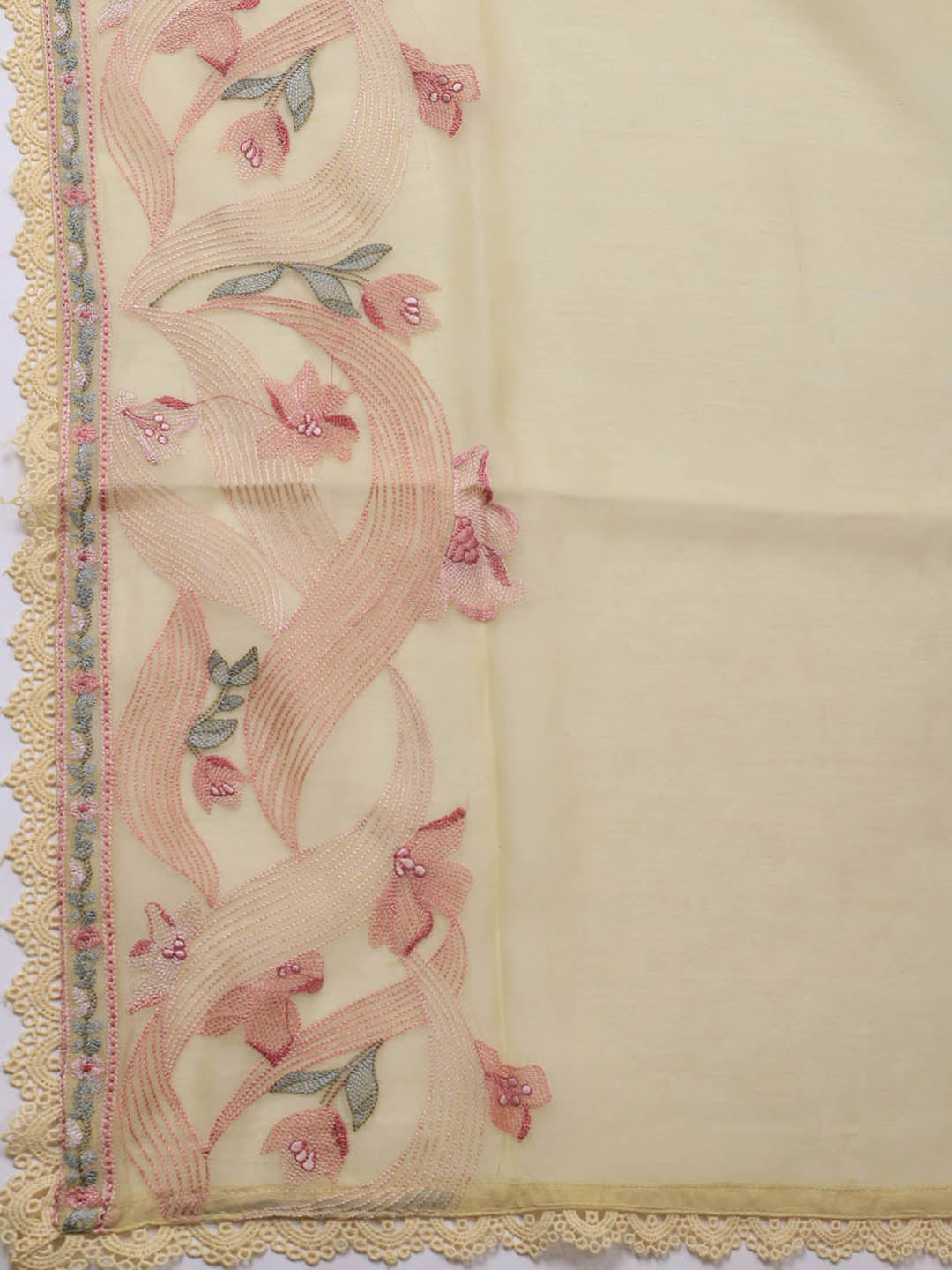 Embroidery Chanderi Unstitched Suit With Dupatta