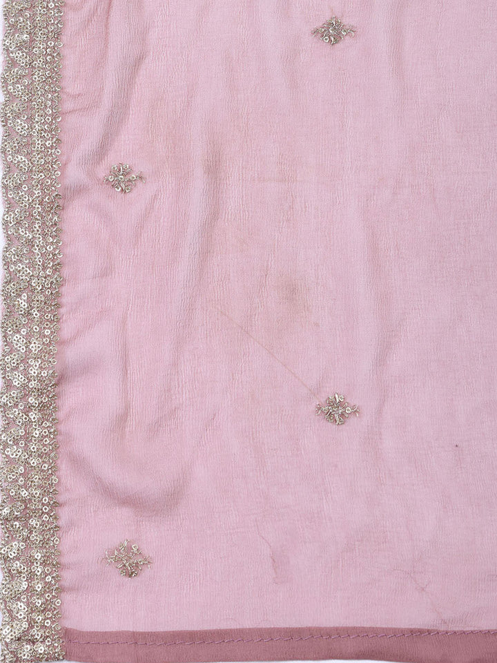 Neck Embroidered Tissue Unstitched Suit With Dupatta