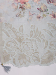 Embroidery Linen Unstitched Suit With Dupatta