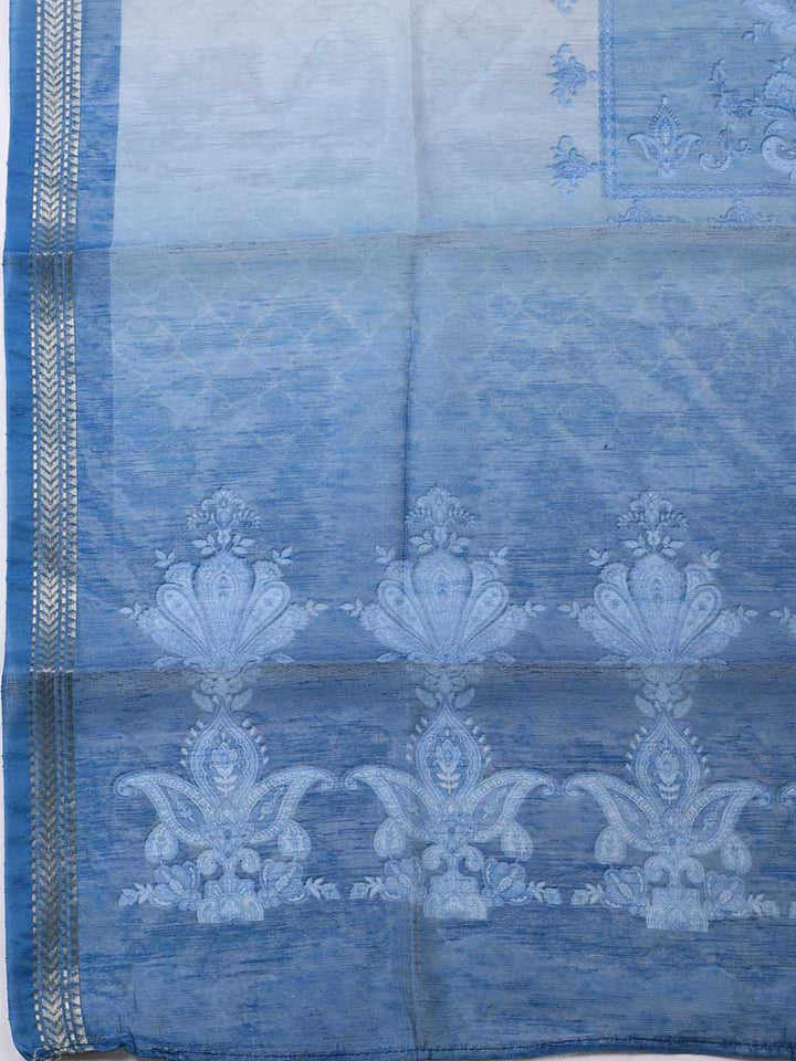 Embroidered Linen Unstitched Suit Piece With Dupatta