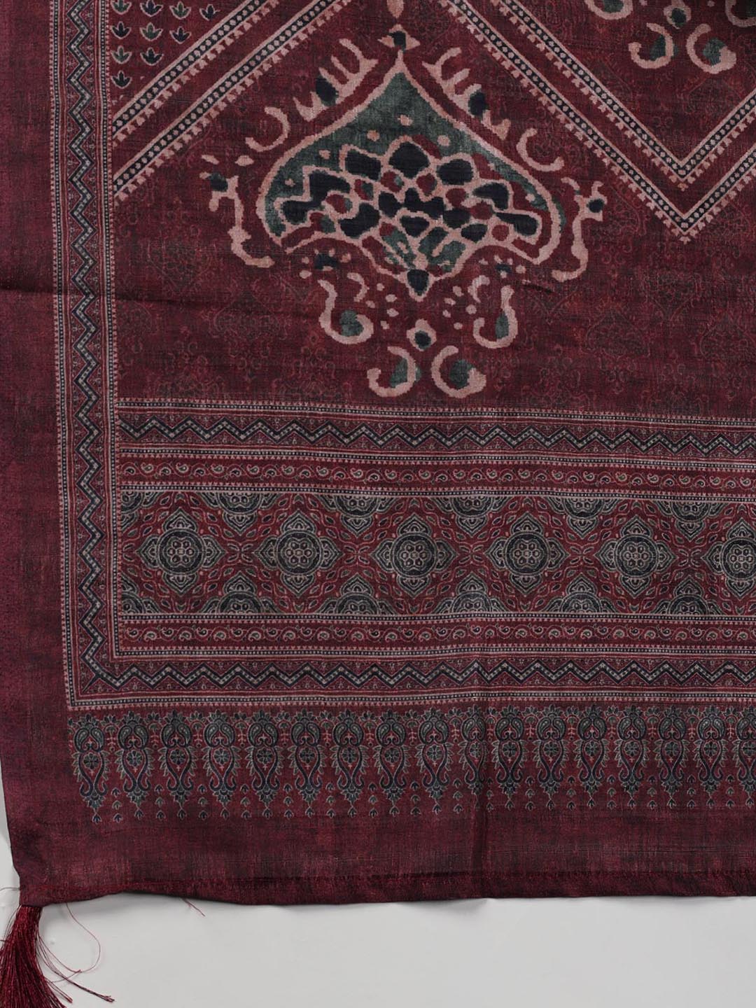Neck Embroidery Tussar Unstitched Suit Piece With Dupatta