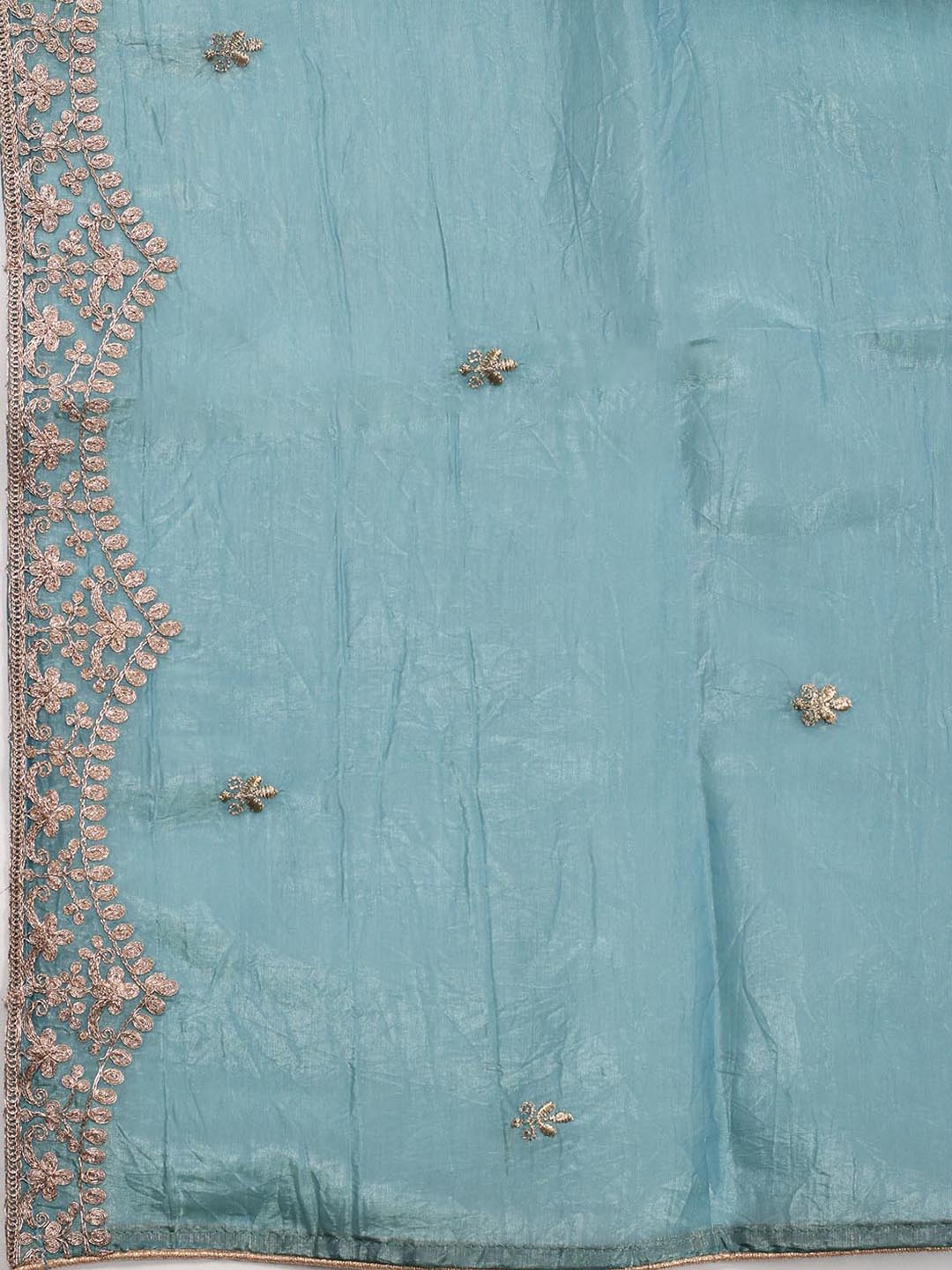 Embroidered Organza Unstitched Suit Piece With Dupatta