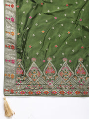 Woven Art Silk Unstitched Suit Piece With Dupatta