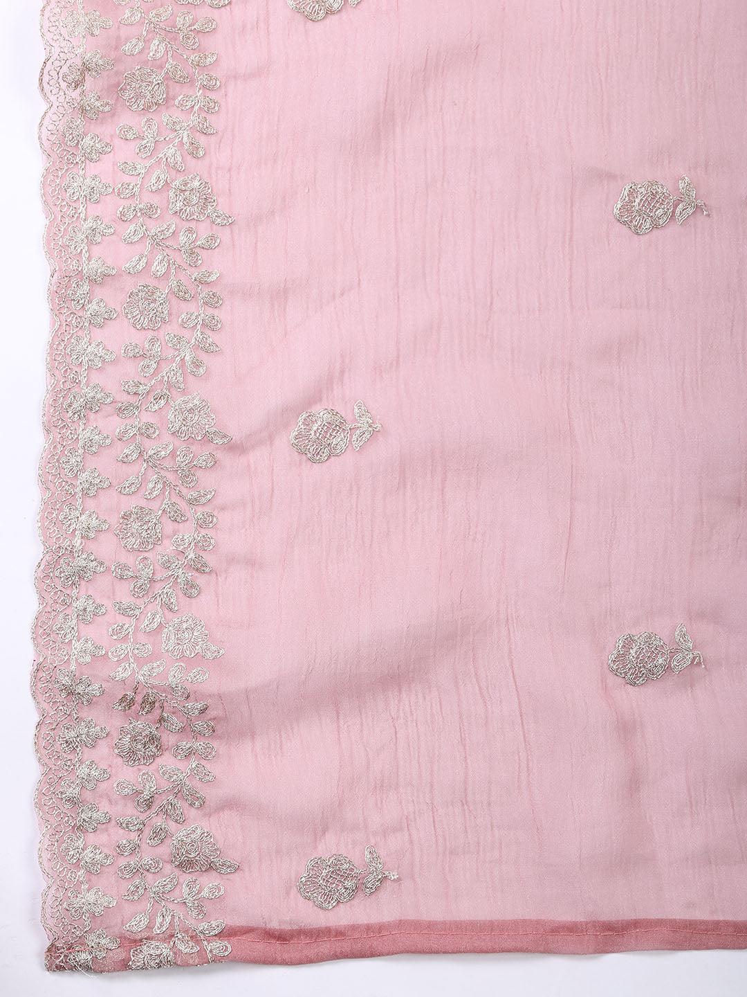 Neck Embroidered Tissue Unstitched Suit With Dupatta