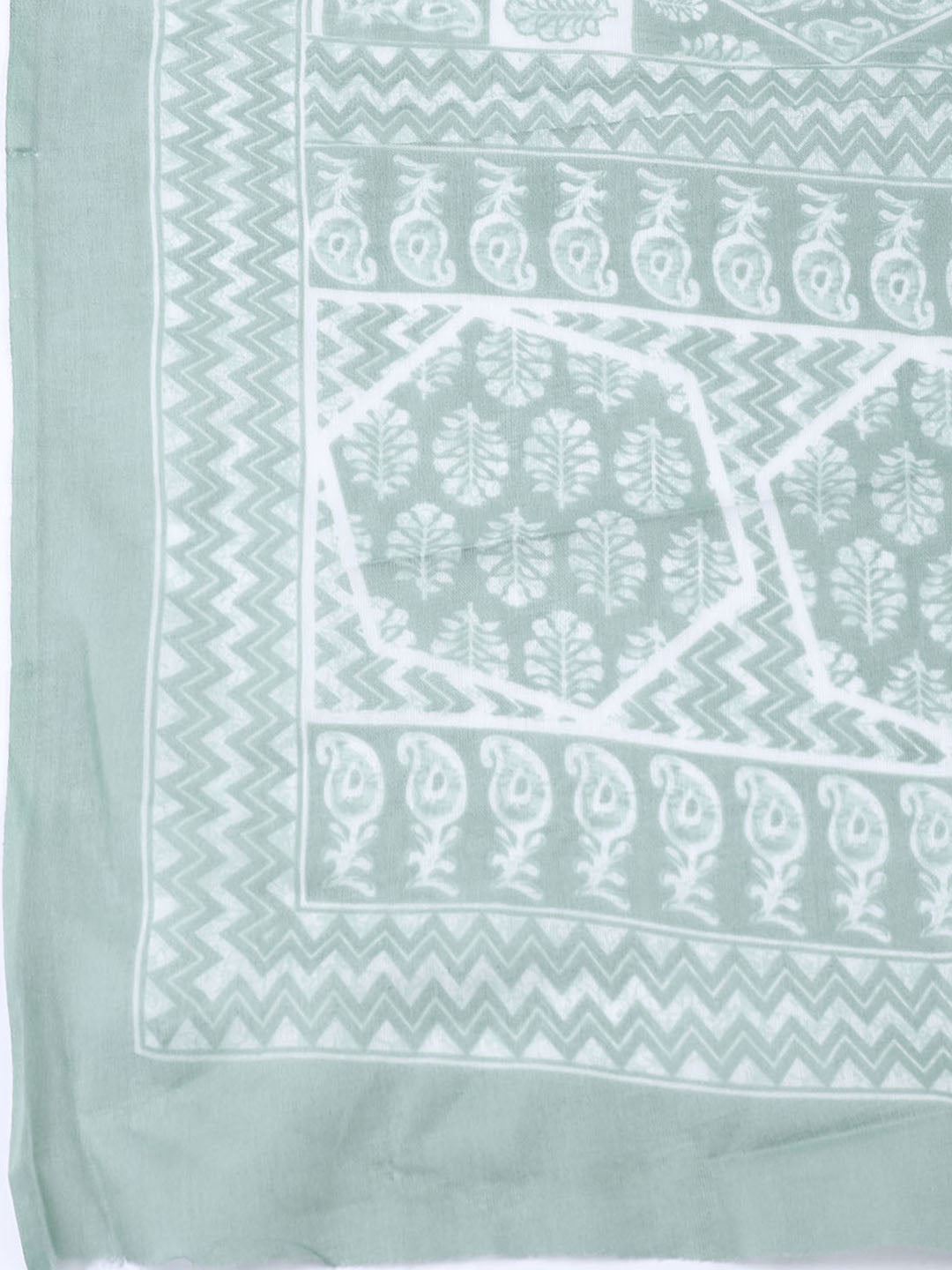 Neck Patti Cotton Blend Unstitched Suit With Dupatta