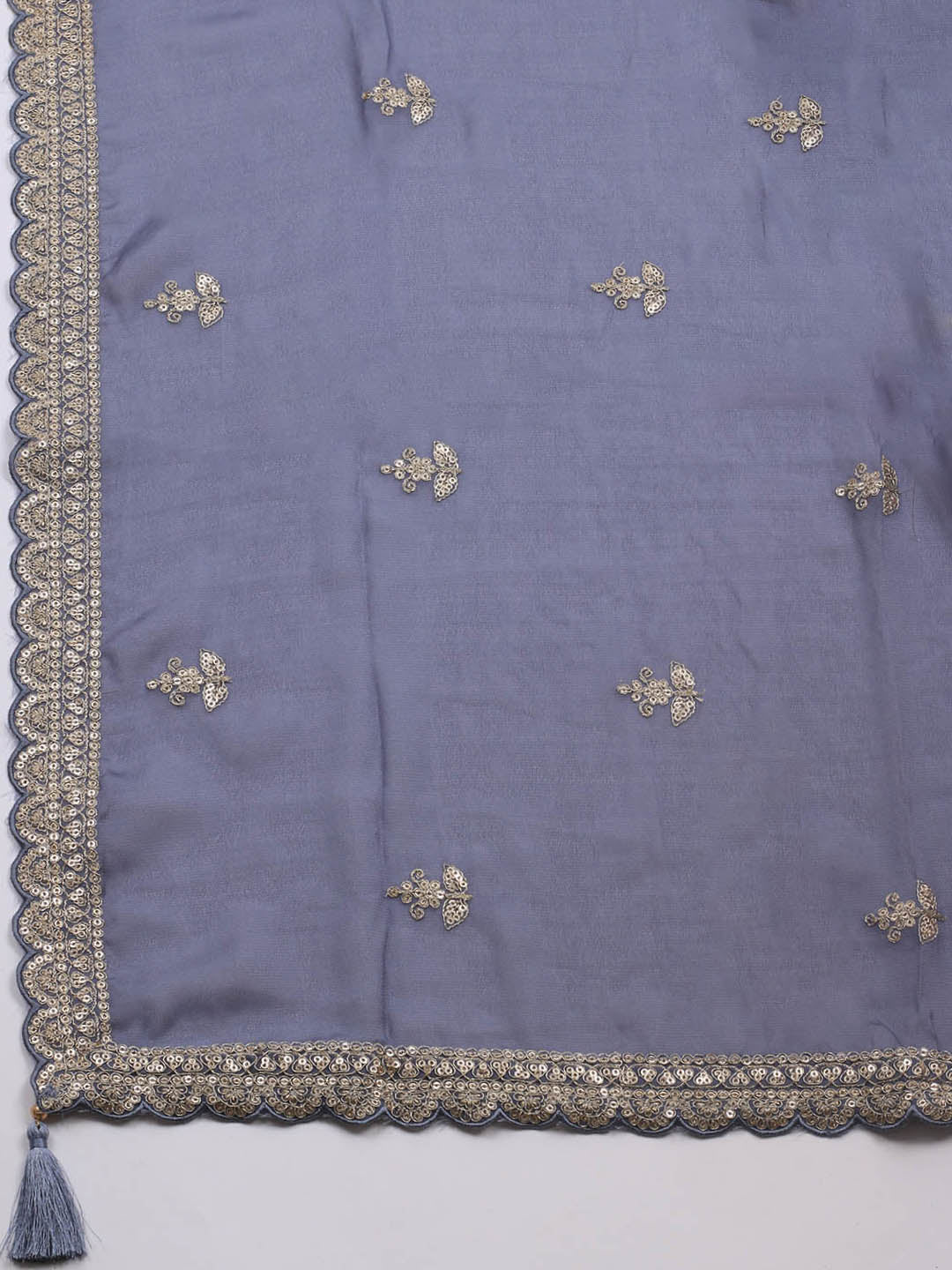 Zari Jaal Art Silk Unstitched Suit Piece With Dupatta