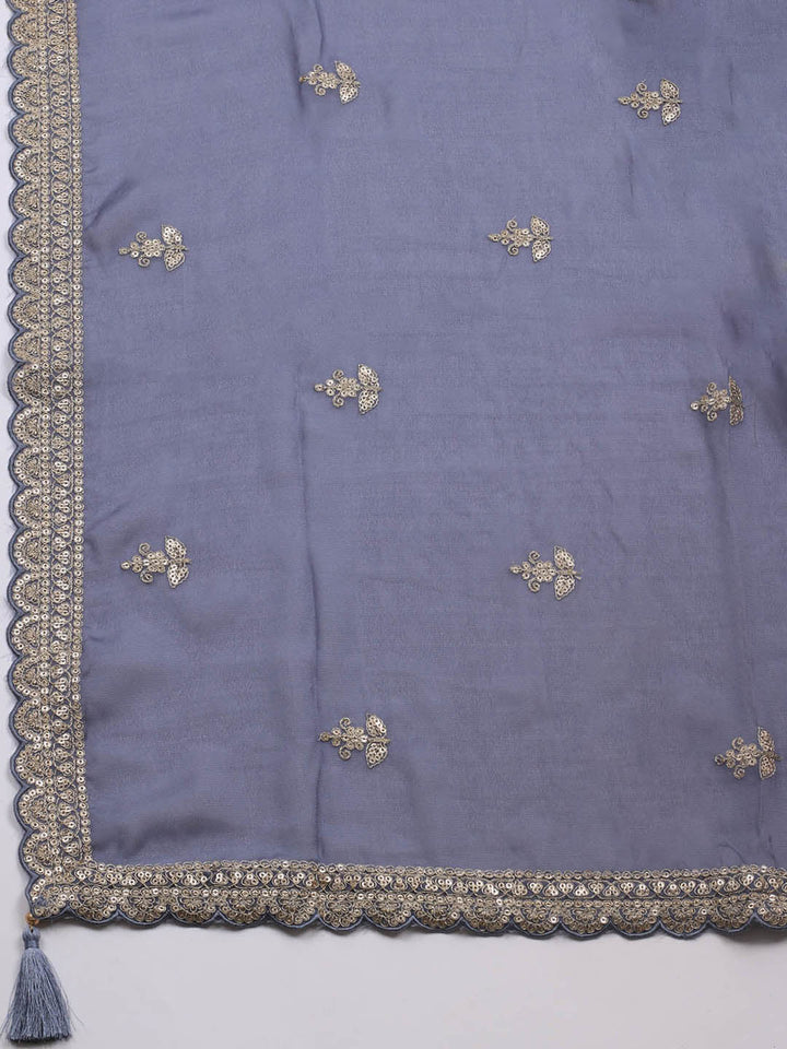 Zari Jaal Art Silk Unstitched Suit Piece With Dupatta