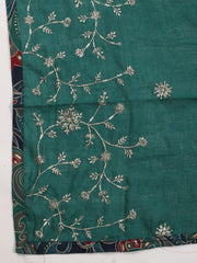 Neck Embroidered Cotton Blend Unstitched Suit Piece With Dupatta