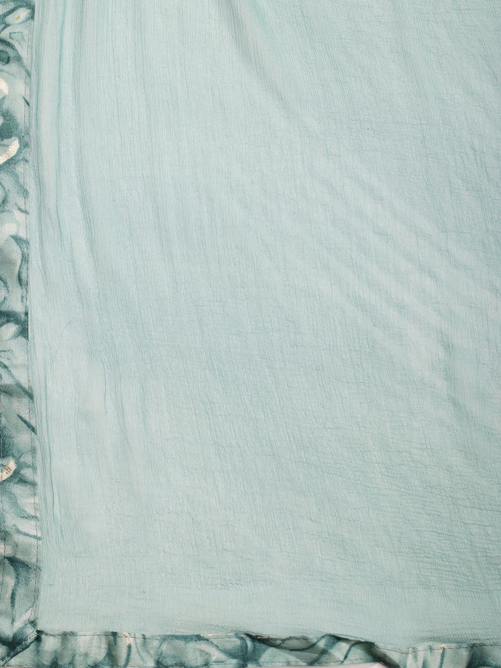 Neck Patti Cotton Blend Unstitched Suit With Dupatta