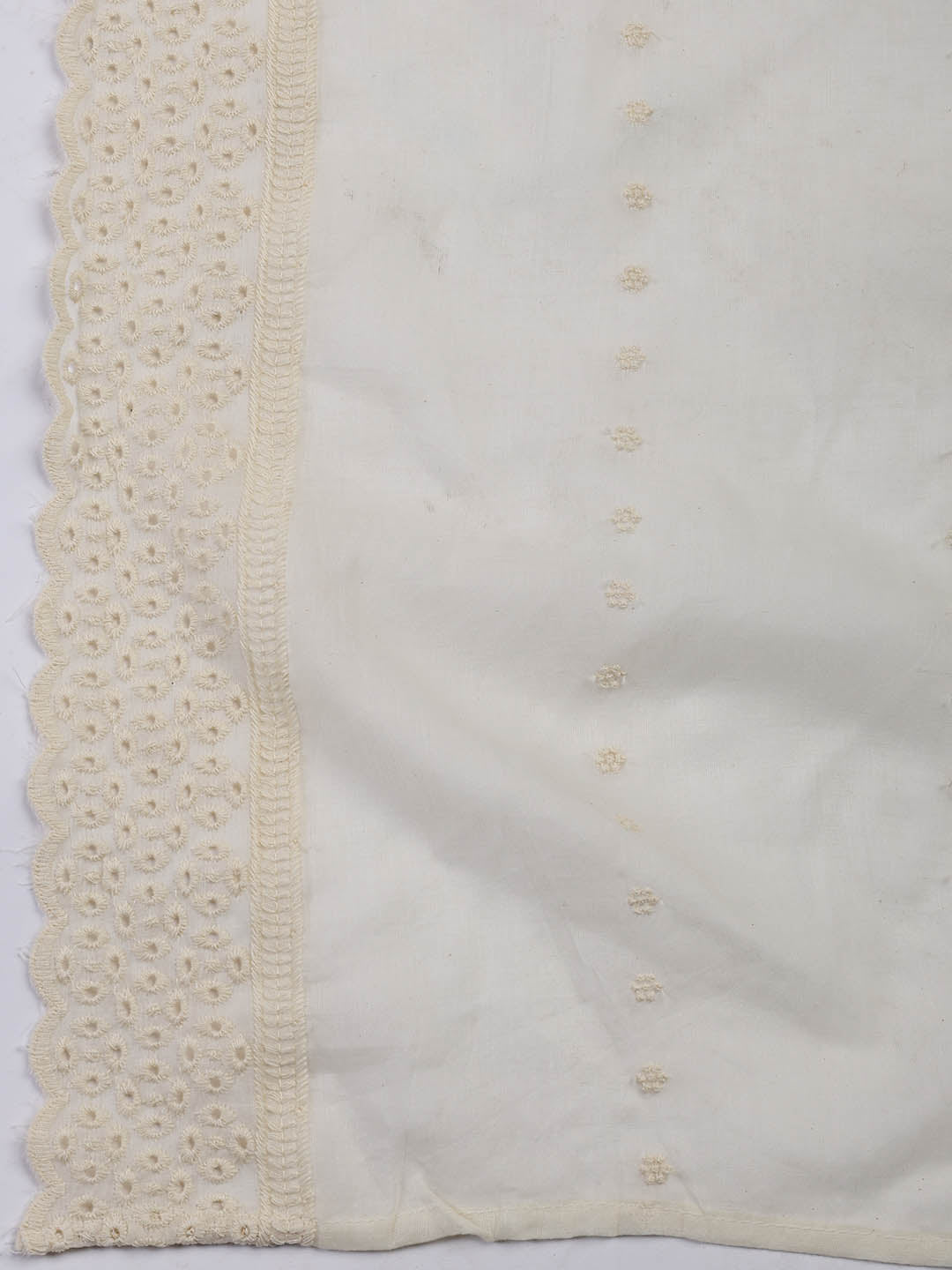 Woven Embroidered Cotton Blend Unstitched Suit With Dupatta
