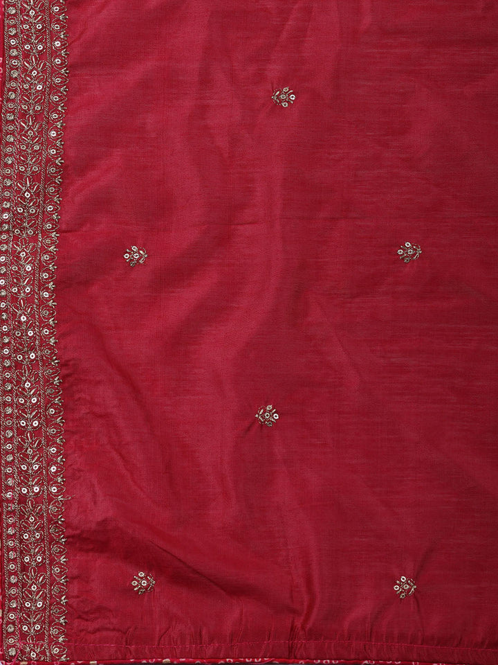 Neck Embroidered Cotton Blend Unstitched Suit With Dupatta