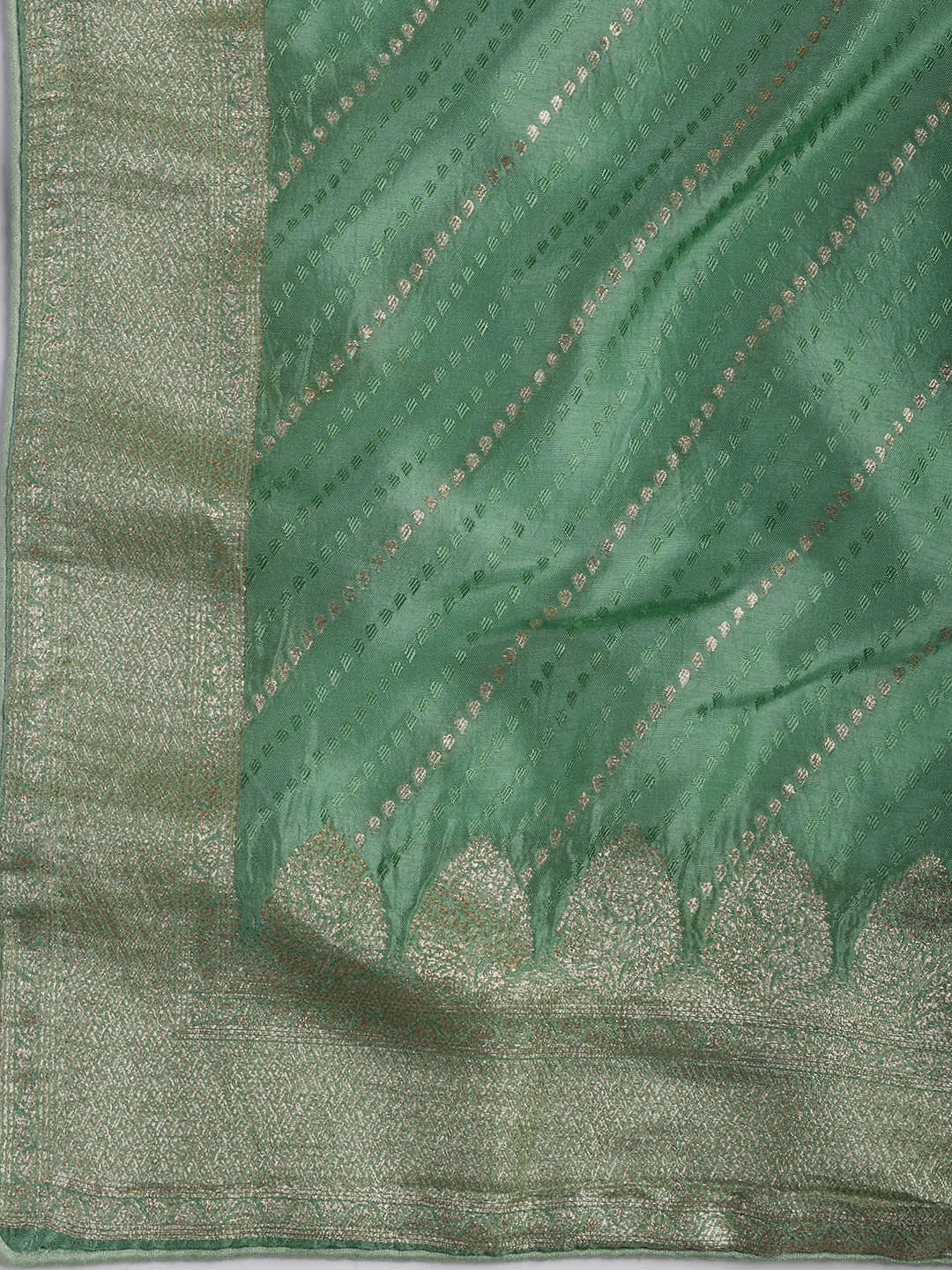Woven Border Chanderi Unstitched Suit With Dupatta