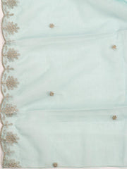 Neck Embroidered Tissue Unstitched Suit With Dupatta