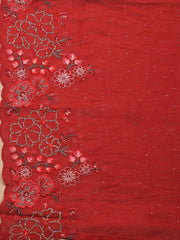 Embroidered Chinon Unstitched Suit With Dupatta
