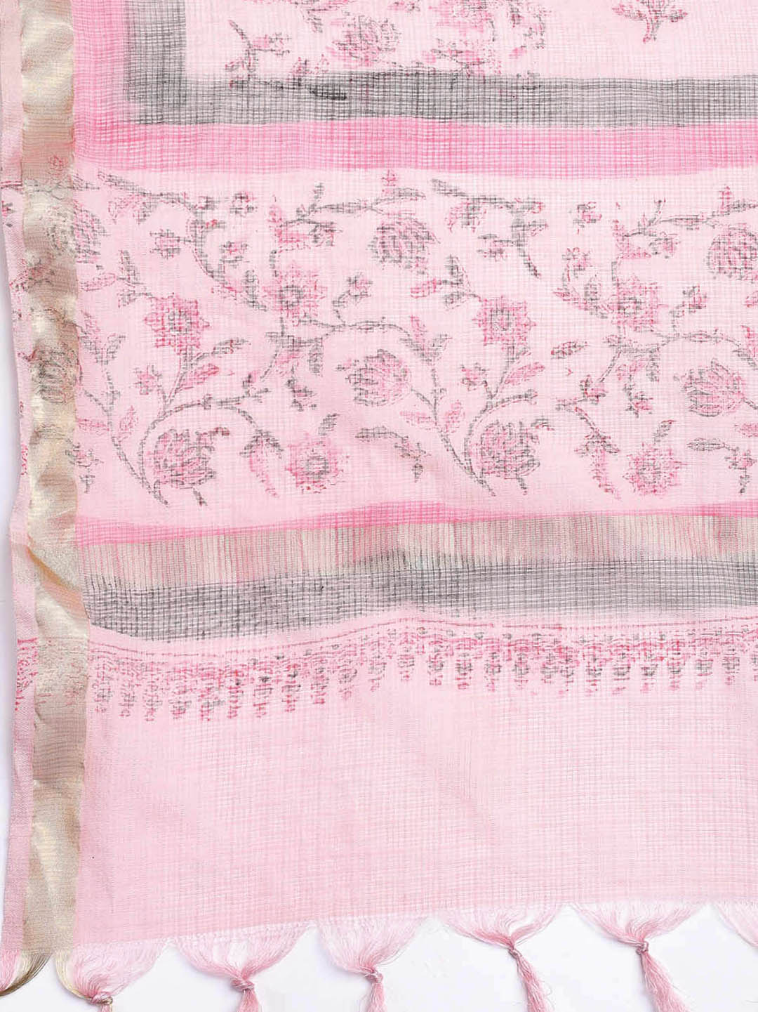 Printed Cotton Blend Unstitched Suit With Dupatta