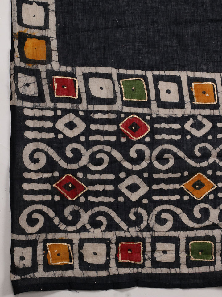 Printed Cotton Blend Unstitched Suit With Dupatta