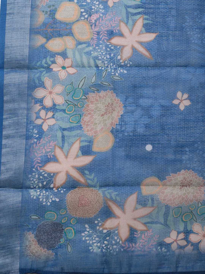 Embroidered Linen Unstitched Suit Piece With Dupatta