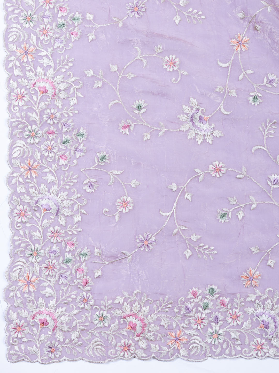 Embroidered Tissue Unstitched Suit With Dupatta