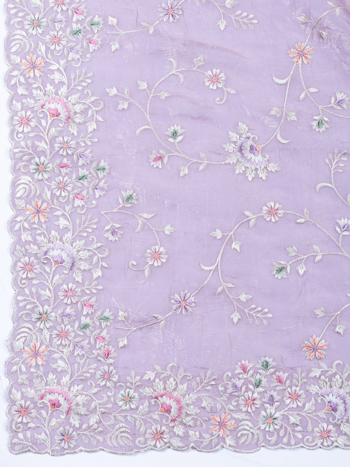Embroidered Tissue Unstitched Suit With Dupatta