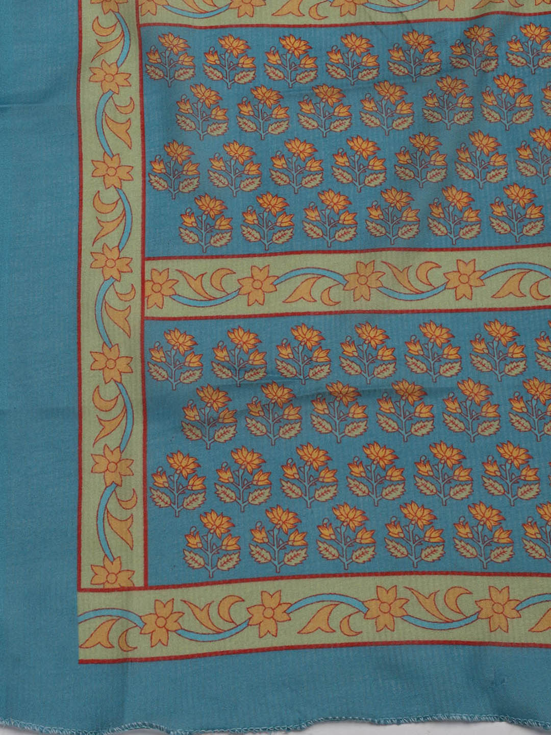 Printed Cotton Blend Unstitched Suit Piece With Dupatta