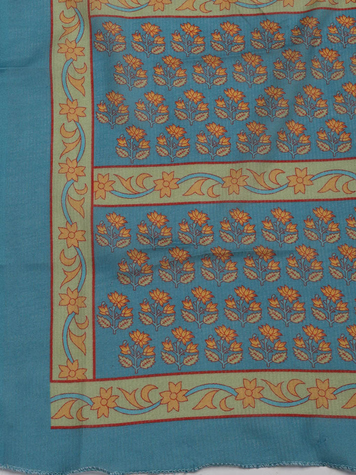 Printed Cotton Blend Unstitched Suit Piece With Dupatta