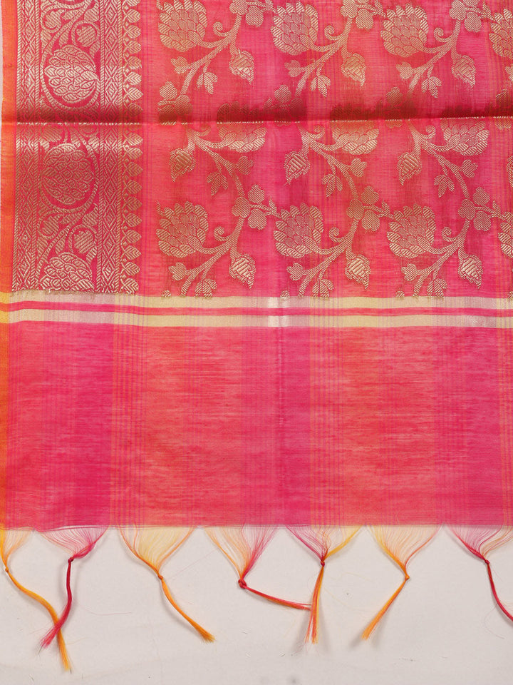 Woven Chanderi Unstitched Suit With Dupatta