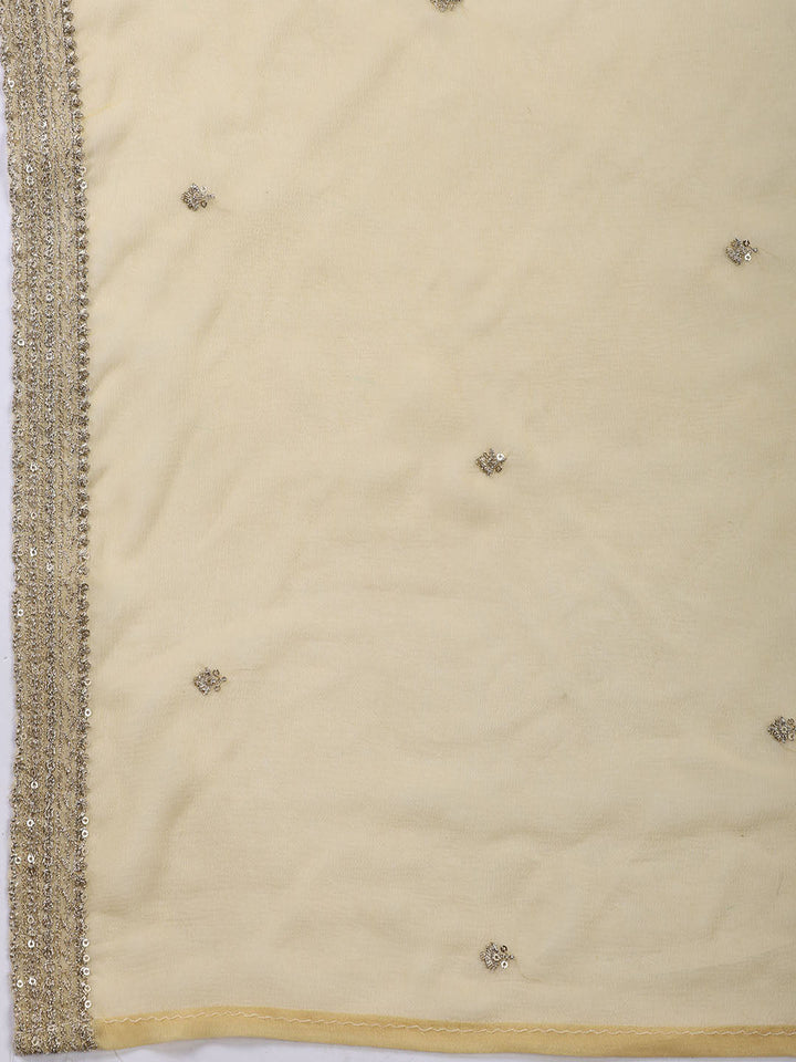 Neck Embroidered Tissue Unstitched Suit With Dupatta