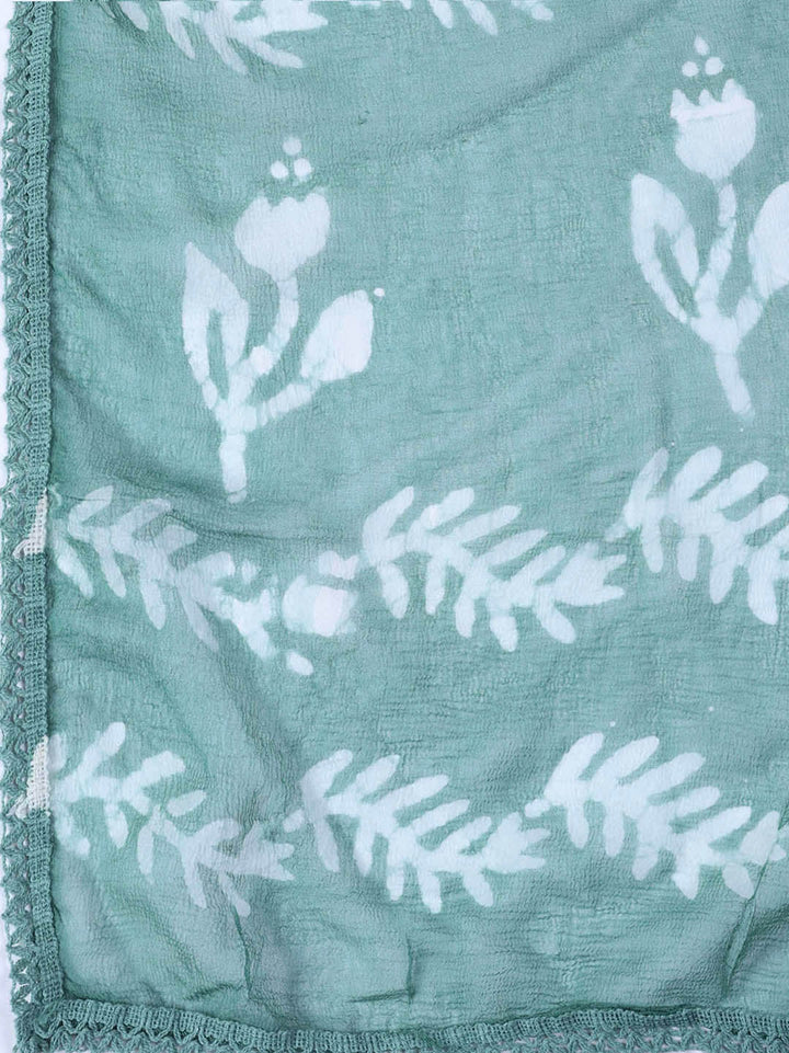 Printed Cotton Blend Unstitched Suit With Dupatta