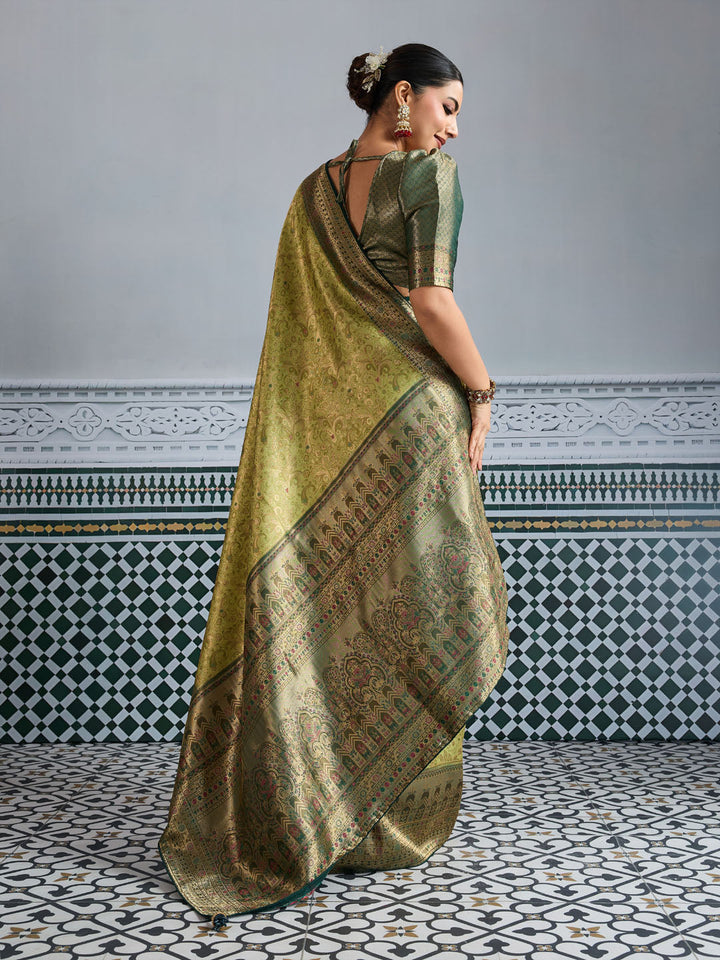 Woven Design Meenakari Kanjivaram Silk Saree