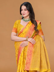 Zari Jaal Cotton Woven Saree