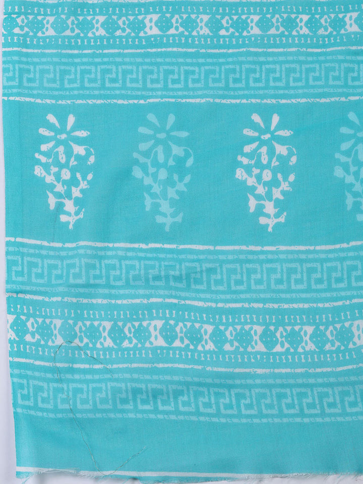 Neck Patti Cotton Blend Unstitched Suit With Dupatta