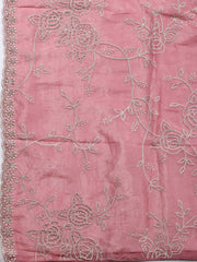 Embroidery Tissue Unstitched Suit Piece With Dupatta