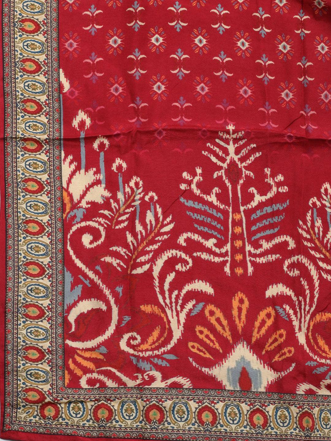 Printed Chanderi Unstitched Suit Piece With Dupatta