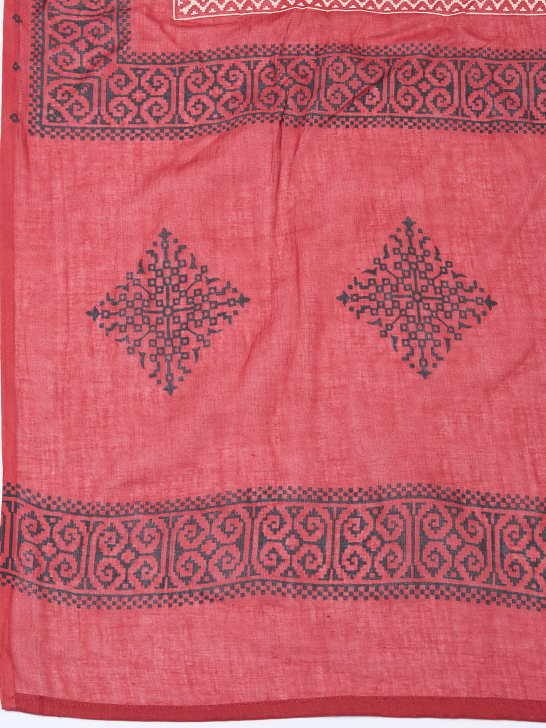 Printed Cotton Blend Unstitched Suit Piece With Dupatta