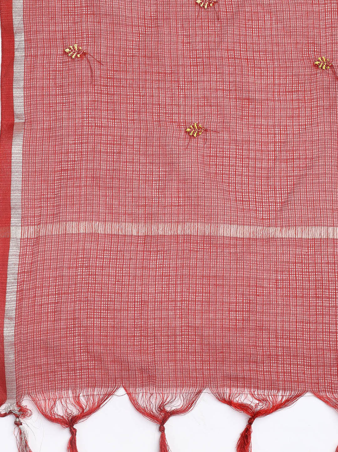 Neck Embroidered Cotton Blend Unstitched Suit With Dupatta