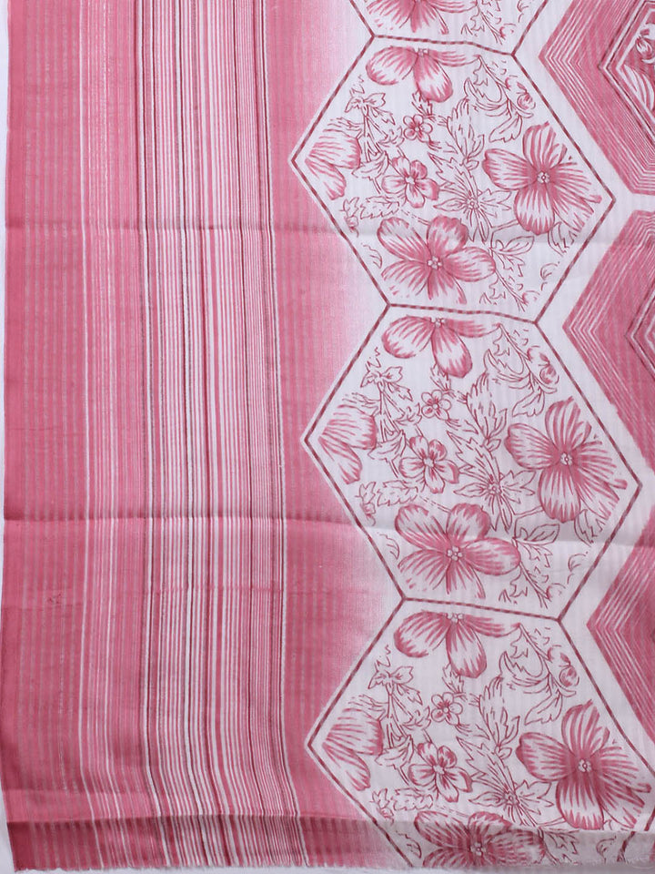 Printed Cotton Blend Unstitched Suit With Dupatta