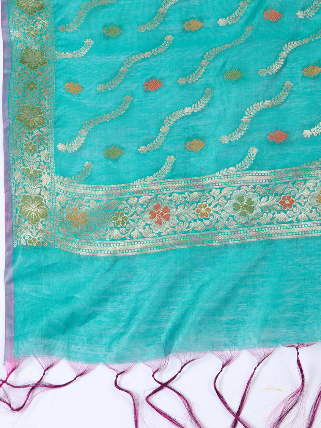 Woven Chanderi Unstitched Suit With Dupatta