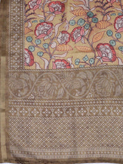 Neck Embroidery Art Tussar Unstitched Suit With Dupatta