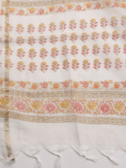 Printed Cotton Blend Unstitched Suit Piece With Dupatta