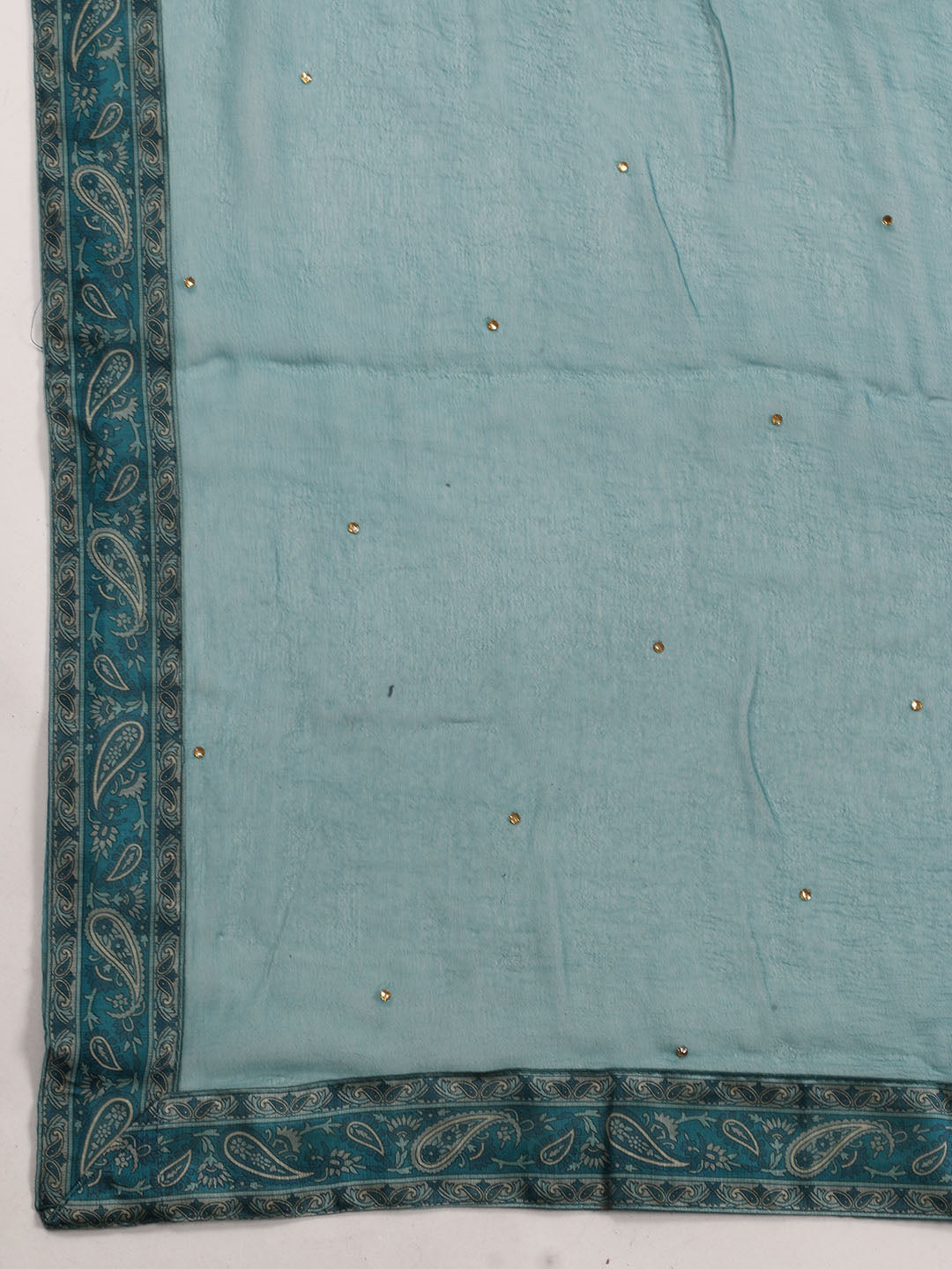 Neck Patti Chanderi Unstitched Suit Piece With Dupatta
