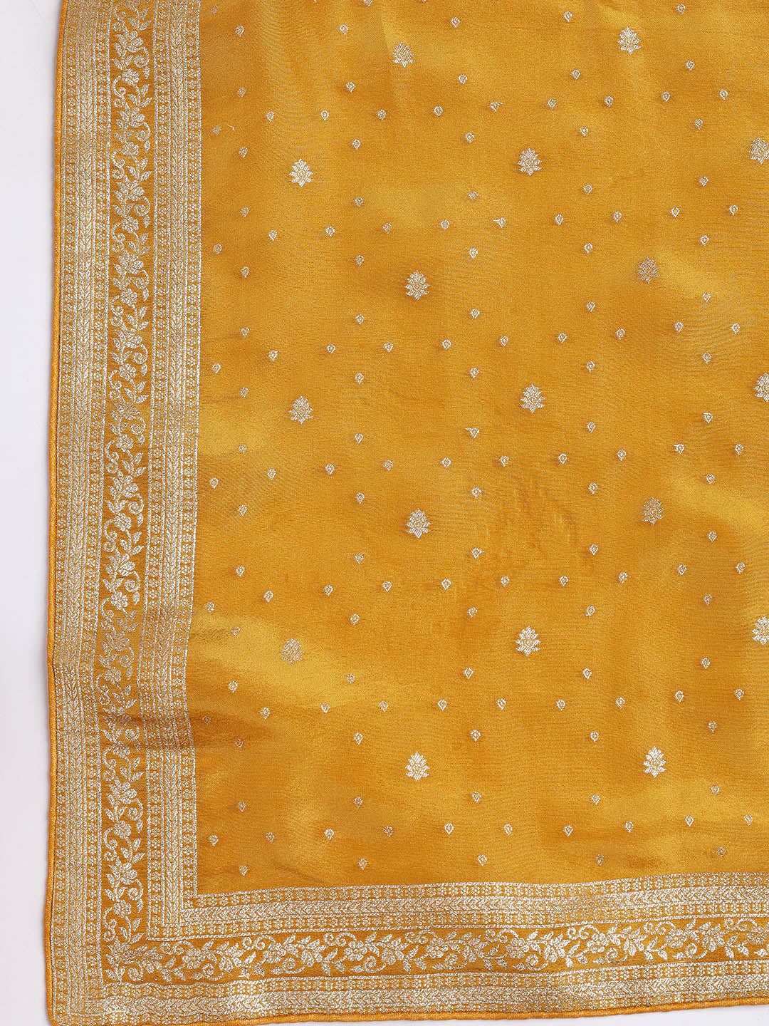 Embroidered Art Silk Unstitched Suit Piece With Dupatta